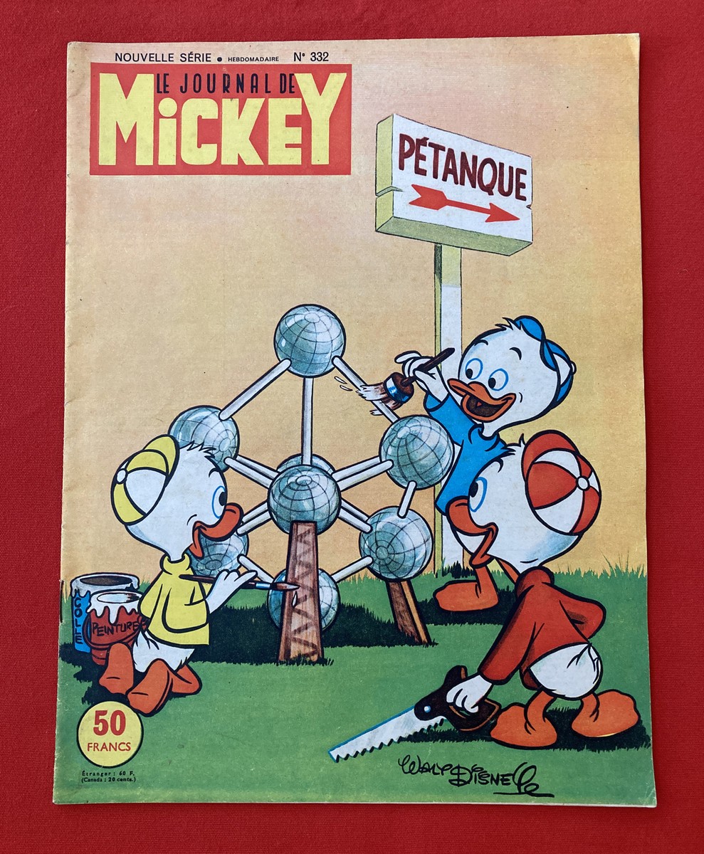 Mickey Magazine N°332 Weekly Disney 1958 Good Condition Soft
