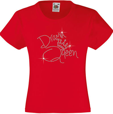 Drama Königin Strass/Diamanté verziert schönes T-Shirt Geschenk für Mädchen