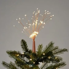 NEW  BIJOUX COLLECTION ROSE COPPER CHRISTMAS TREE TOPPER LED LIGHTS NEW