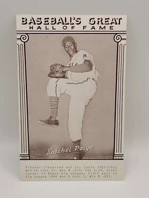 1977 Baseball's Great Hall of Fame Exhibit Card Satchel Paige