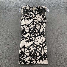 Zara Dress Womens Small Black White Stretch Bodycon Sleeveless Floral Ladies