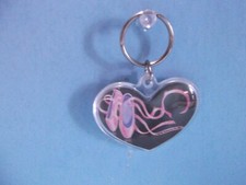 Collectible Key Chain  2.25"in Acrylic Earthly Endcovers Inc. 1983 Ballet Sliprs