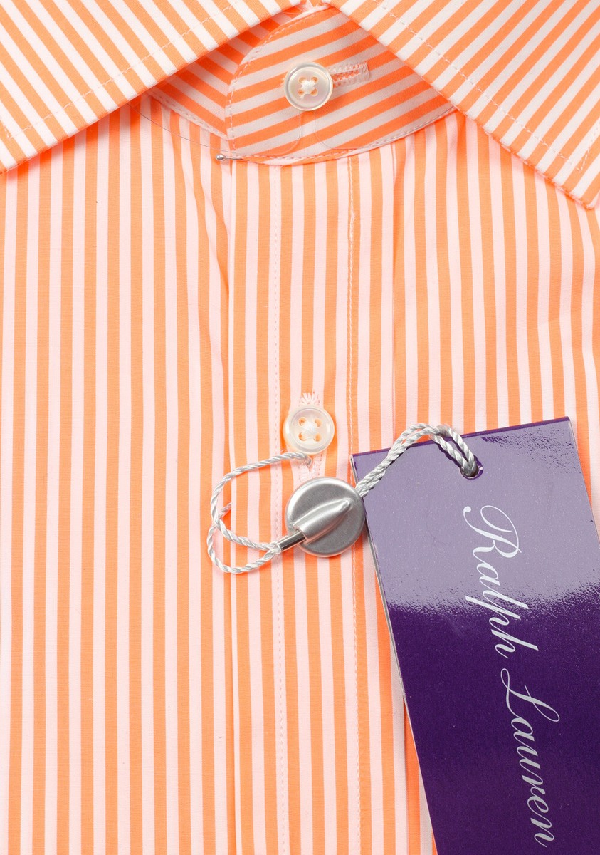 Ralph Lauren Purple Label Orange Striped Shirt Size 38 / 15 U.S.