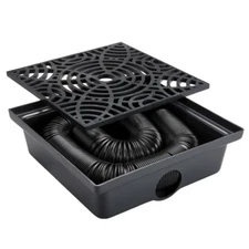 Vinyl Catch Basin Downspout Stealth Drain 12In Extension Kit Low Profile Design