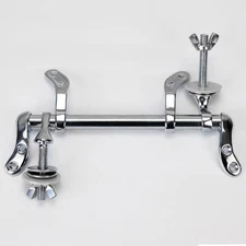 Sturdy Toilet Seat Hinge with Bar Kit for Wooden Seats Chrome Finish