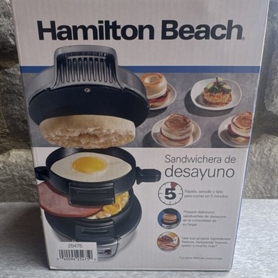 Hamilton Beach Breakfast Sandwich Maker 25475 600W 120V Silver/Black Aluminum