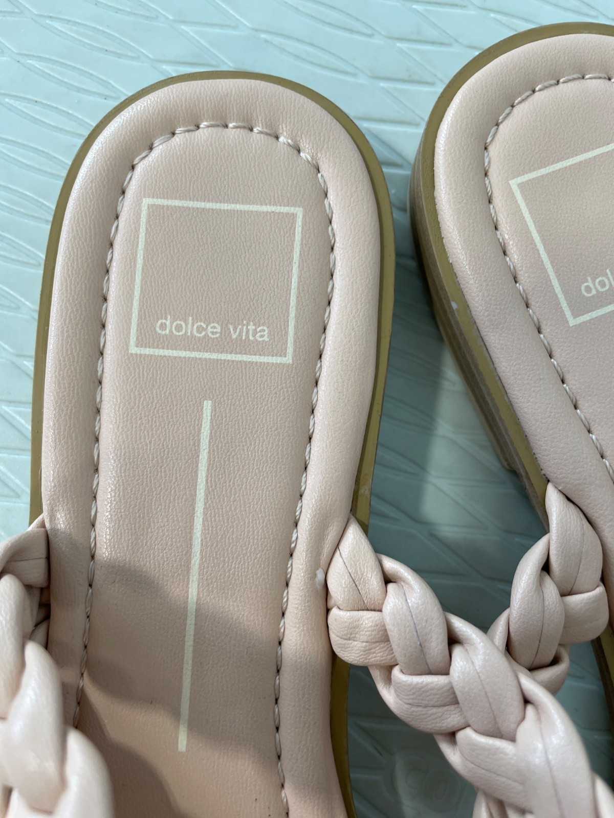 APL Sandali Dolce Vita Iman punta aperta taglia 10 cinturino intrecciato panna stella estivi ballerine