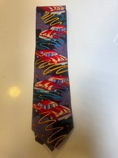 The Beatles Vintage Drive My Car Vintage Silk Tie Made in USA Retro Car Design