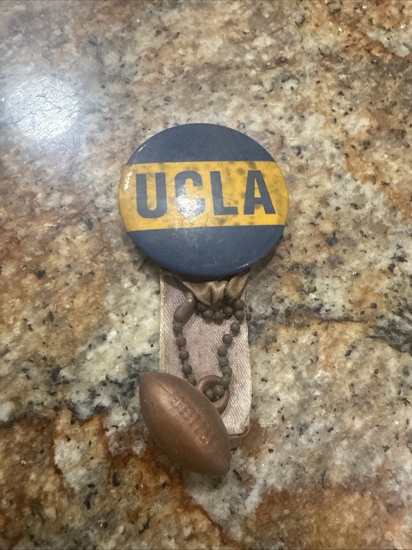 Vintage UCLA Button Ribbon Football Badge