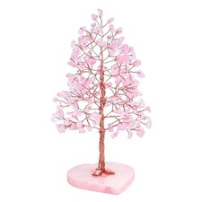 Rosenquarz Herz Basis Feng-Shui Edelstein Bonsai Baum Mit Heilung Kristalle