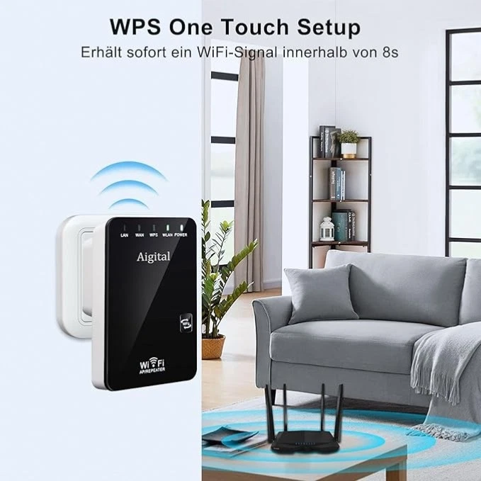 WLAN Repeater Verstärker 300MBit/s WiFi Extender Booster mit Repeater/AP Modus - Bild 3 von 4