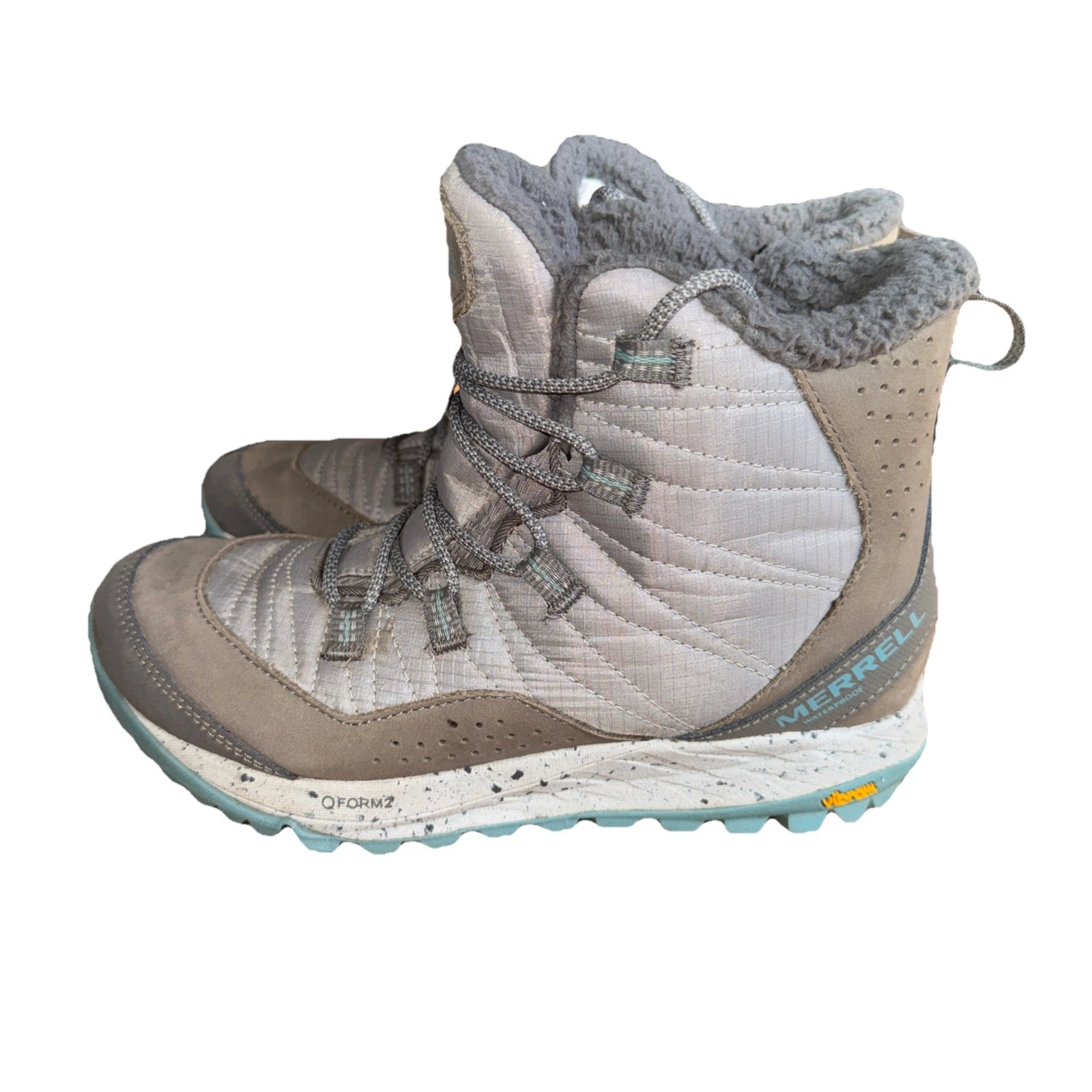 Merrell Antora Sneaker Boots Women's Size 7 Paloma Gray Hiking Lined Snow Rain