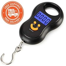 50kg Digital Hanging Scale LCD Backlit Portable Luggage Fishing Kitchen