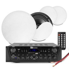 2-Zone Multi Room Ceiling Speaker System PV220BT Bluetooth Amplifier & 4x NCSS6