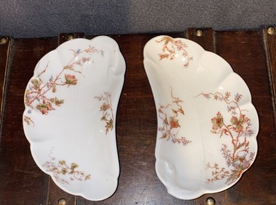 HAVILAND Limoges France Antique Bone Dish Off White Floral China