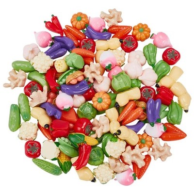 100Pcs Resin Artificial Vegetable Miniature Vegetables Figures Faux Tomatoes ...