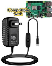 5V 3A USB Type C Power Supply Adapter with ON/Off Switch for Raspberry Pi 4