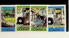 DOMINICA Sc 734-8 NH SET+S/S OF 1981 - YEAR OF THE DISABLED - (DLM34)