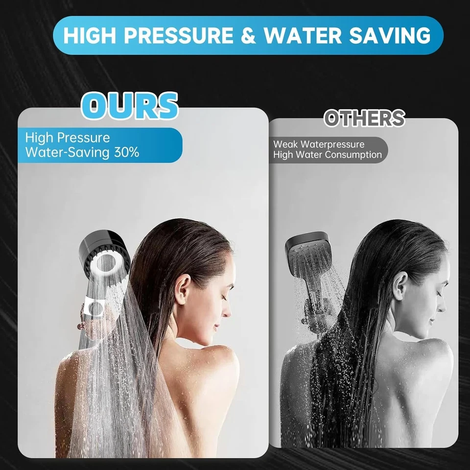 Filtered Shower Head with Handheld High Pressure Showerhead Filter 4 Spray Mode - Image 4 of 4