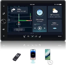 4G+64G 10'' Single 1 DIN Carplay Android 14 Car Stereo Radio Rotatable GPS WIFI