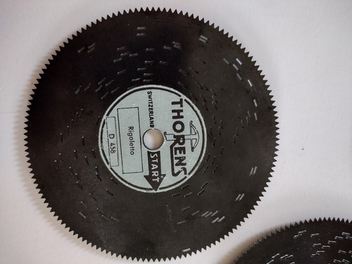 THORENS Set 5 dischi in metallo per carillon automatico AD 30 D SVIZZERA Faust Narc - Foto 4 di 8