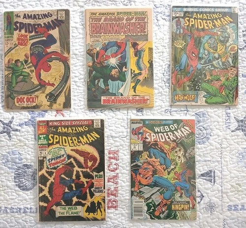 Lot Of 5 MARVEL COMIC BOOKS*SPIDER-MAN*Amazing*Vol.1*53*59*124*Annual *Vol.1*4*