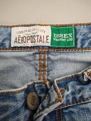 Aeropostale Mens Essex Straight Leg Light Wash Blue Jeans Measured 32x30