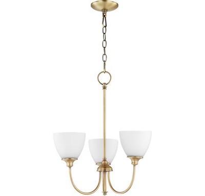 Quorum 6109-3-80 Celeste 21'' 3-Light Chandelier in Aged Brass