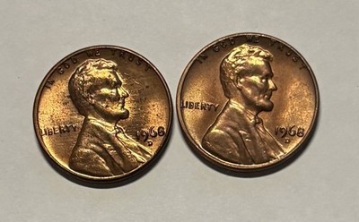US Coins 1968-D  Lincoln Cent (2 Coins) Almost  Uncirculated