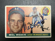 1955 Topps #117 Mel Roach Autograph Milwaukee Braves MLB