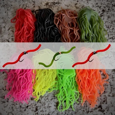 THOR OUTDOOR Squirmy Wormy Fly Tying Material - Soft & Stretchy Fly Fishing Worm Body