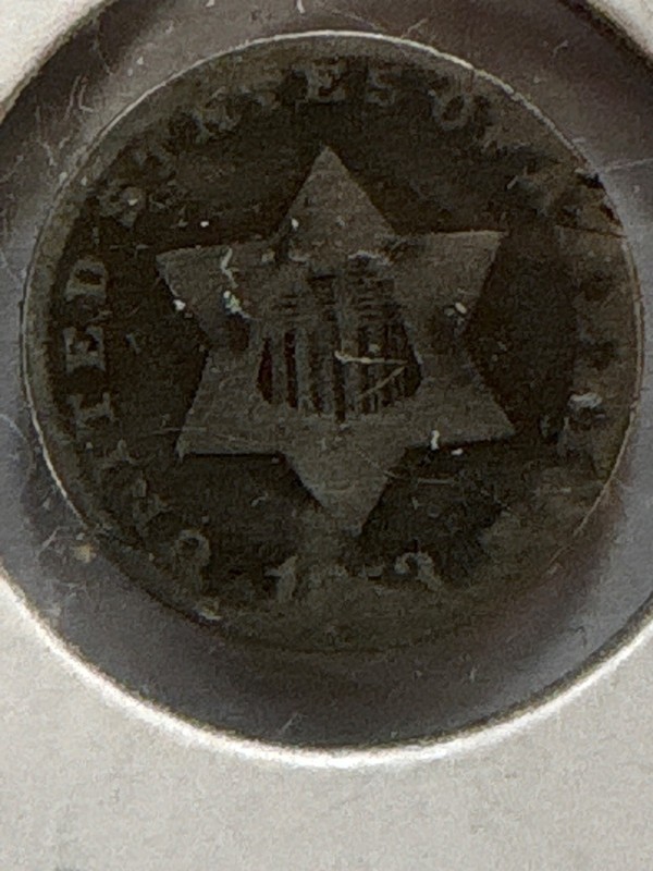 Rare type coin stamp money 3 cent Silver 3 Cent Piece!
