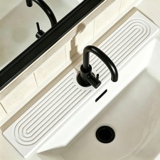 Instant Dry Stone Faucet Mat for Kitchen Sink - 23.6" Diatomaceous Earth Sink...
