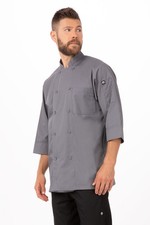 Chefworks Morocco Chef 3/4 Sleeve Jacket Grey s-xl