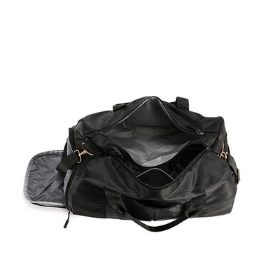 Multi-Purpose Sports Travel Trip Duffel Bag Large Gym Bag Black Oxford Fabric