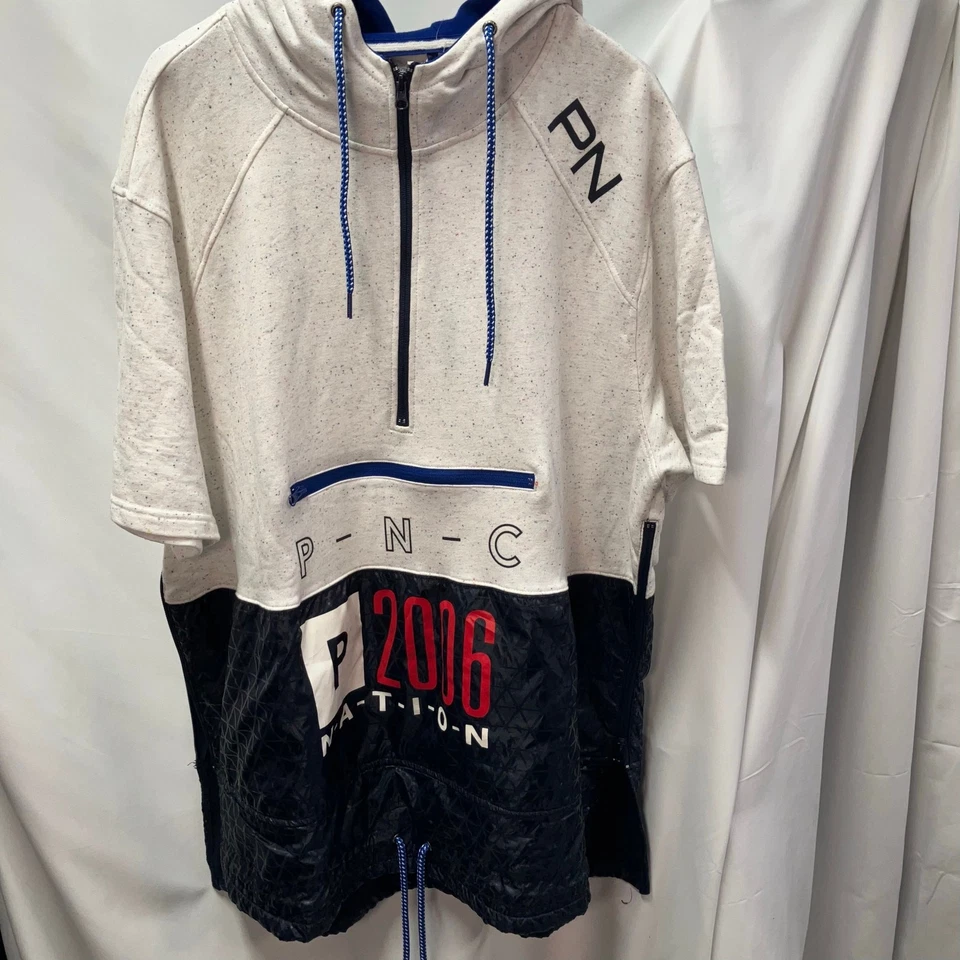 Nueva sudadera con capucha de manga corta Parish Nation 4XL para hombre 2006 cremallera lateral blanca Foto 2 de 4