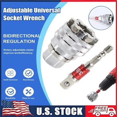 10-19mm Universal Socket Tool Adjustable Multifunction Wrench Sleeve 3/8 inch