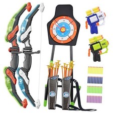 2 Pack Kids Bow And Arrow Set, with LED Light Up Archery, 20 Suction Cup