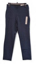 NWT A New Day Skinny Ankle Stretch High Rise Side Zip Navy Stripe Women  s 2