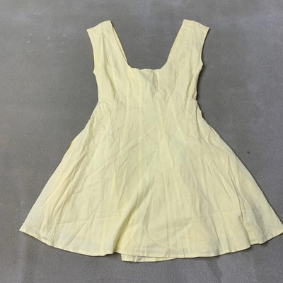 Danielle Guizio Leila Linen Mini Dress Womens XS Yellow Honey Butter Lace Up | eBay Danielle Guizio Leila Linen Mini Dress Womens XS Yellow Honey Butter Lace Up | eBay
