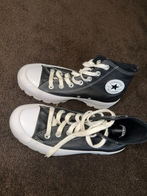 Size 6 - Converse Chuck Taylor All Star Lugged Platform Leather High Top Black W