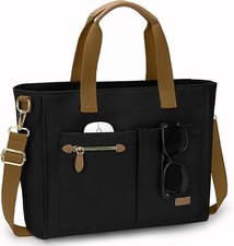 Canvas Tote Bag for Women with Zipper Closure  Multiple Compartments Work Trave