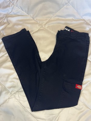Woman Dickies Flex Cargo Black Work Pants Size 5/27, Long Pants, Great Condition