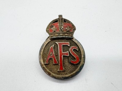 ANTIKES KNOPFLOCH NUMMER 8146 AFS ABZEICHEN HILFSFEUERWEHR ABZEICHEN