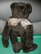 Artist Handmade Erla Fetty 14" Fully Jointed Dark Brown Bear EUC RARE (SU90A)