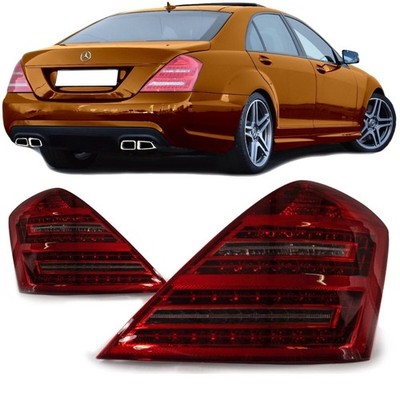 Mercedes S-Klasse W221 LED Rückleuchten Heckleuchten Rot Weiß +Zubehör S65 AMG