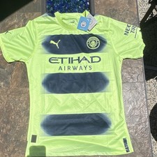 PUMA Manchester City 2022-2023 third kit treble winner Etihad Soccer Jersey Xl/L