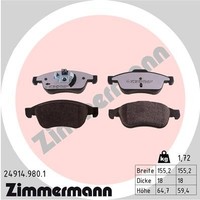 Vorderachse Zimmermann 24914.980.1 Bremsbelagsatz, Scheibenbremse FüR Dacia,Mits