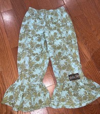 Matilda Jane Girls Size 4 Box Canyon Big Ruffles Secret Fields Green