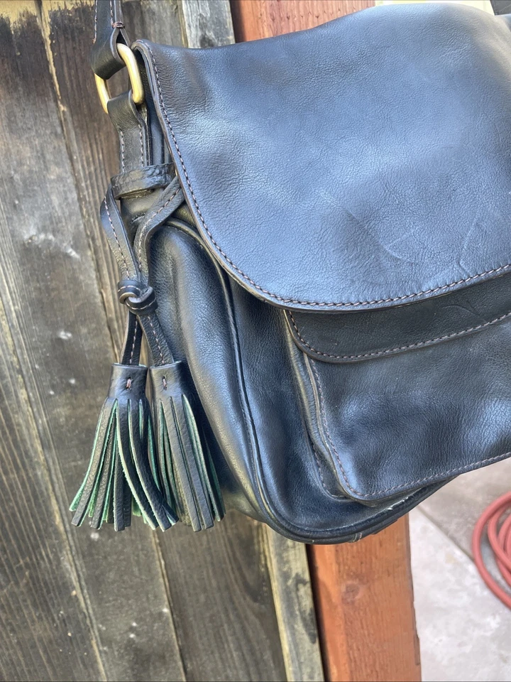 Dooney Bourke Leather Saddle Messenger Shoulder Bag - Image 2 of 4